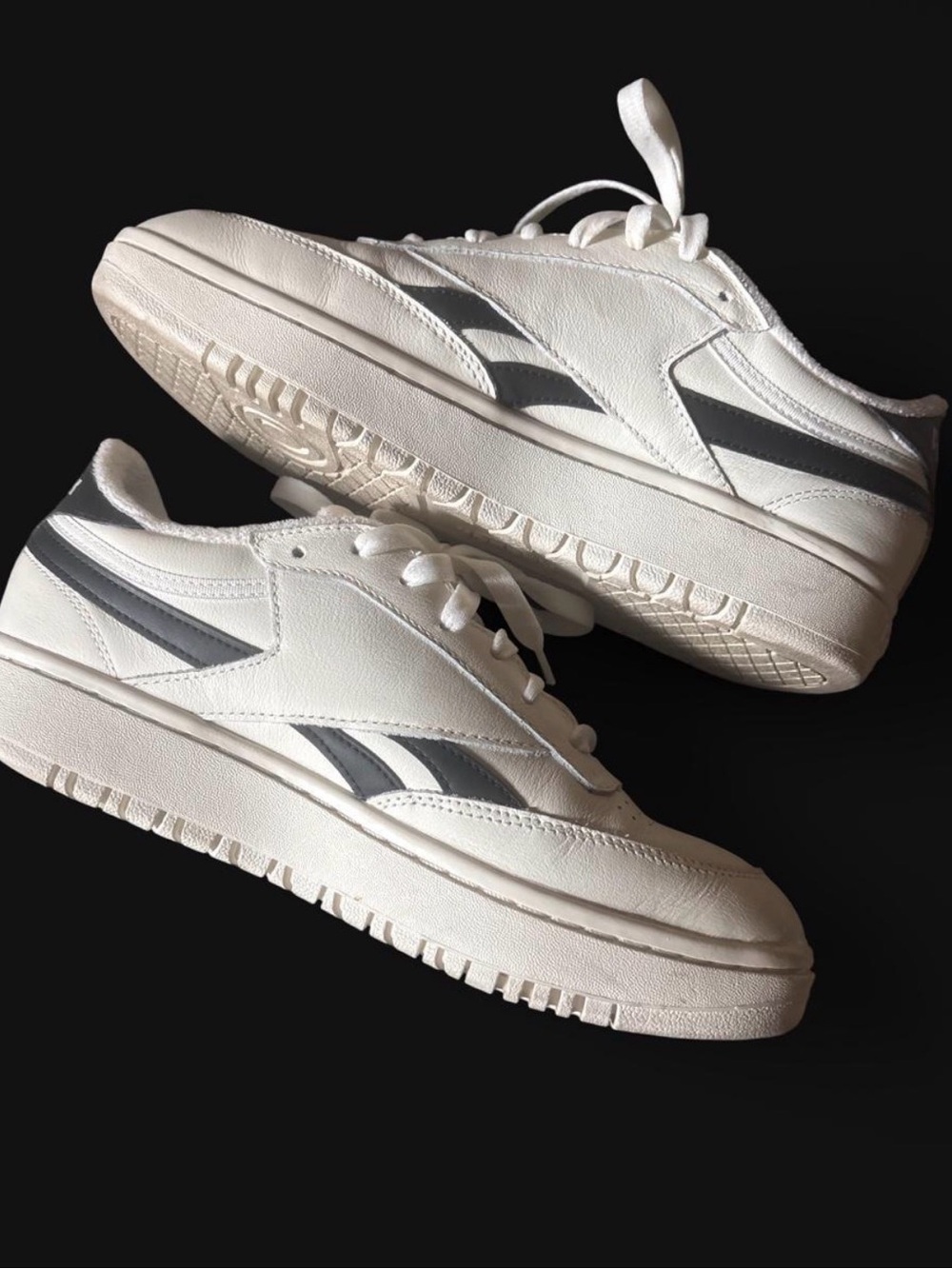 Reebok White Women's Low-Top Sneakers with black Accents